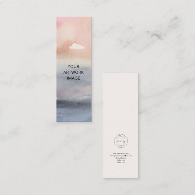 Cartão De Visita Mini Modelo de Indicador de Artista Mini Personalizável (Frente/Verso)