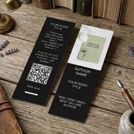 Cartão De Visita Mini Modelo de Marcador de Autor Minimalista com Capa d