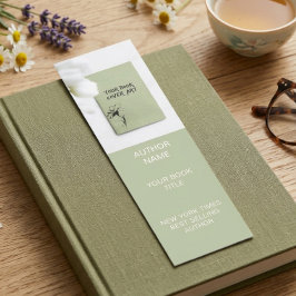 Cartão De Visita Mini Modelo de Marcador de Autor Minimalista com Capa d