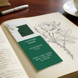 Cartão De Visita Mini Modelo de Marcador de Autor Minimalista com Capa d