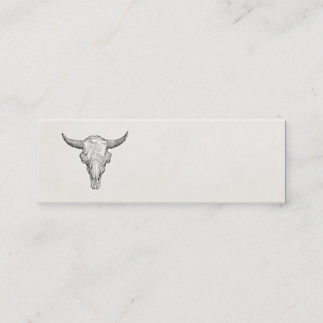 Cartão De Visita Mini Modelo europeu da antiguidade do crânio do bisonte (Frente)