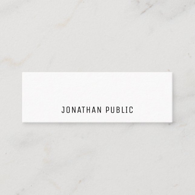 Cartão De Visita Mini Modelo profissional minimalista elegante (Frente)