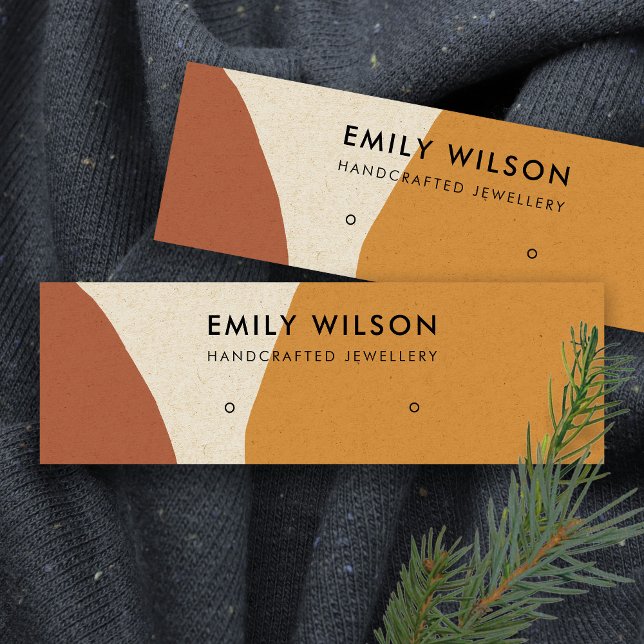 CARTÃO DE VISITA MINI MODERN ABSTRATO TERRACOTTA RED ART STUD DISPLAY (Criador carregado)