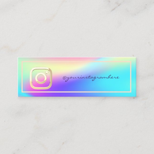 Cartão De Visita Mini Modern Instagram Holographic (Frente)