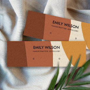 CARTÃO DE VISITA MINI MODERNO ABSTRATO TERRACOTA RED ART STUD DISPLAY