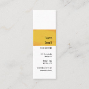 Cartão De Visita Mini Moderno Branco Amarelo-claro minimalista