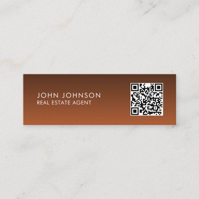 Cartão de Visita Mini Moderno Código QR (Frente)