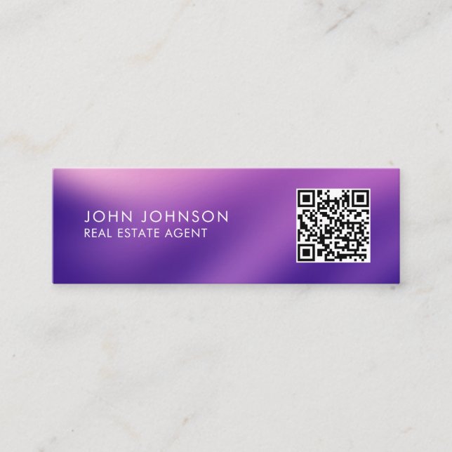 Cartão de Visita Mini Moderno Código QR (Frente)