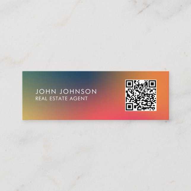 Cartão de Visita Mini Moderno Código QR (Frente)