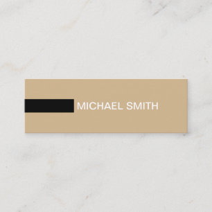 Cartão De Visita Mini Moderno e minimalista Tan e preto