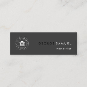 Cartão De Visita Mini Moderno Logotipo e Nome Empresariais Simples e Ele