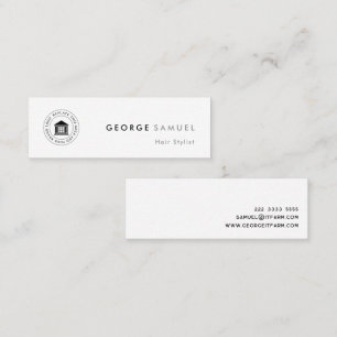 Cartão De Visita Mini Moderno Logotipo e Nome Empresarial Personalizado
