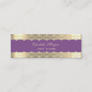 Cartão De Visita Mini Moderno Luxo Elegante, Dourado, Lace