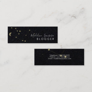 Cartão De Visita Mini Moderno Minimalista Constelação Dourado