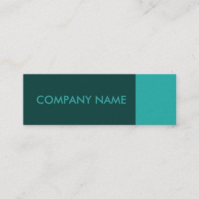 Cartão De Visita Mini Moderno verde da cerceta (Frente)