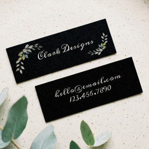 Cartão De Visita Mini Moldura verde e verde legante folha