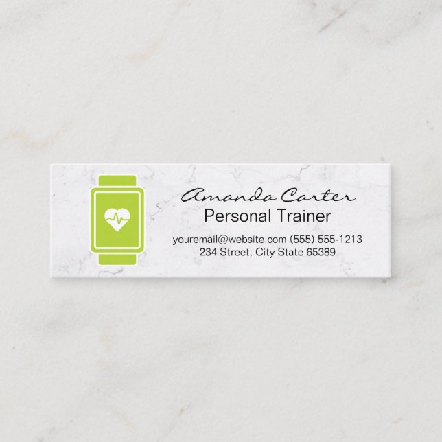 Cartão De Visita Mini Monitor de taxa de escuta inteligente | Mármore Br (Frente)