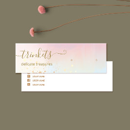 Cartão De Visita Mini Monitor Dourado Splatter Watercolor Stud Earring