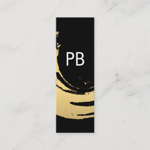 Cartão De Visita Mini Monograma Faux Dourado Bruto