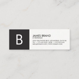 Cartão De Visita Mini Monograma preto e branco profissional