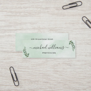 Cartão De Visita Mini Monograma Profissão e Aquarela