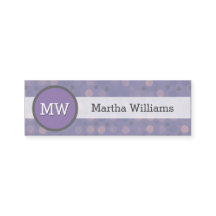 Monograma roxo do teste padrão de bolinhas do