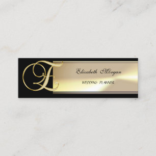 Cartão De Visita Mini Monograma sofisticado de encantamento de chic eleg