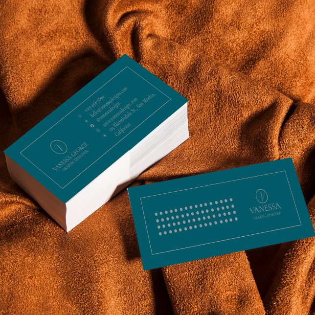 Cartão De Visita Mini Monograma Verde Personalizado Mini Moderno (Elegant Cute Green Modern Monogram Custom Mini Business Card)