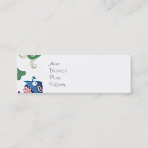 Cartão De Visita Mini Monstros Loucos Diversão de Padrões Coloridos pa