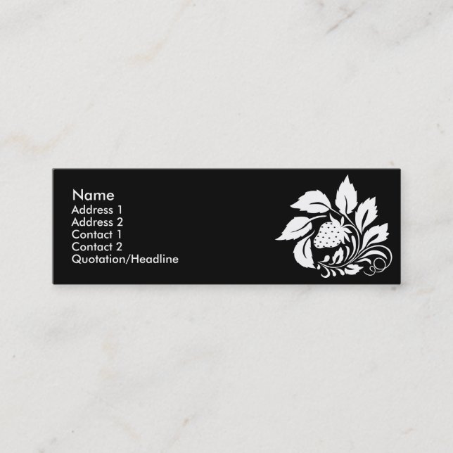 Cartão De Visita Mini morango_branco (Frente)