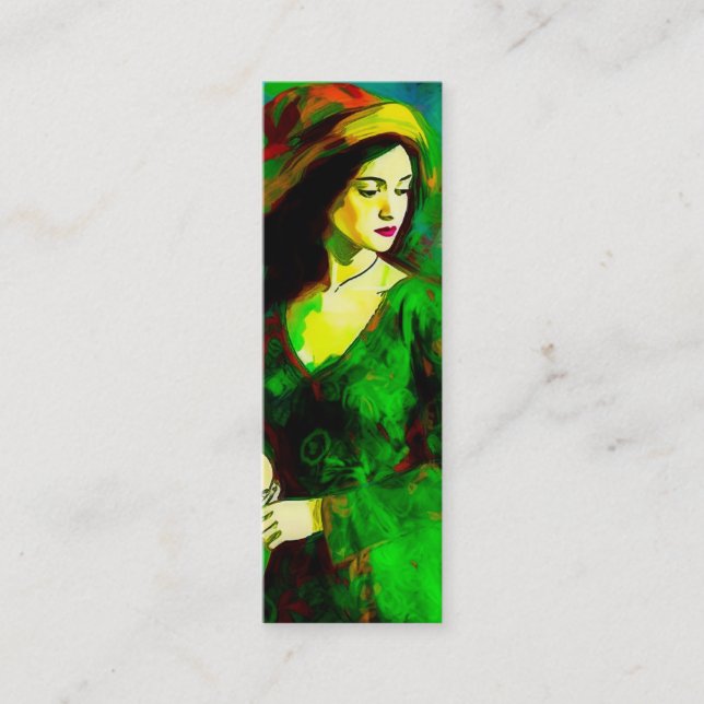 Cartão De Visita Mini Mulher no Favorito do Chapéu (Frente)