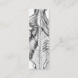 Cartão De Visita Mini Músculos traseiros da arte preto e branco da