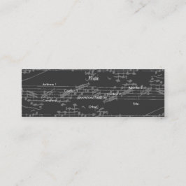 Cartão De Visita Mini Músico Vintage Notas de Cinza Brit Guitarra III