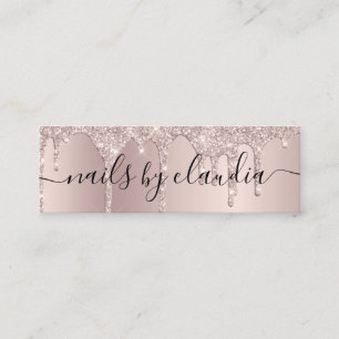 Cartão De Visita Mini na moda de champanhe Elegante gotas unhas