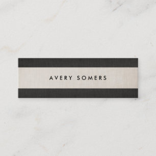 Cartão De Visita Mini Na moda de faixa branca e branca simples