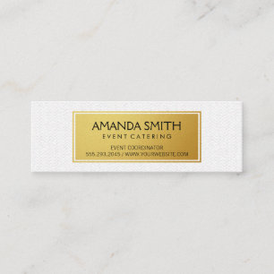 Cartão De Visita Mini Na moda Metálico Dourado com padrão de onda suti