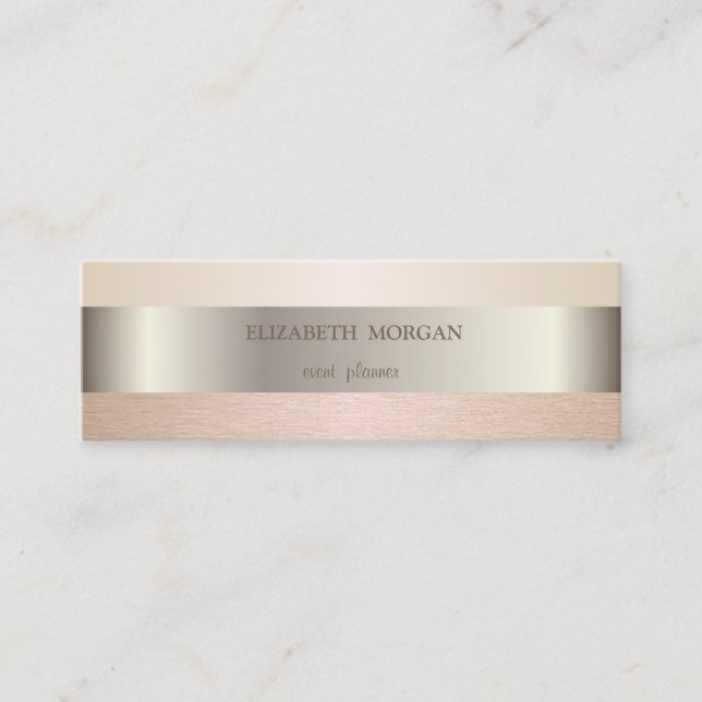 Cartão De Visita Mini Na moda Moderno Elegante Striped (Frente)