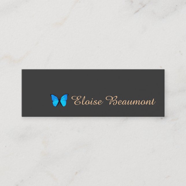 Cartão De Visita Mini Natureza da Borboleta Azul Colbalt (Frente)