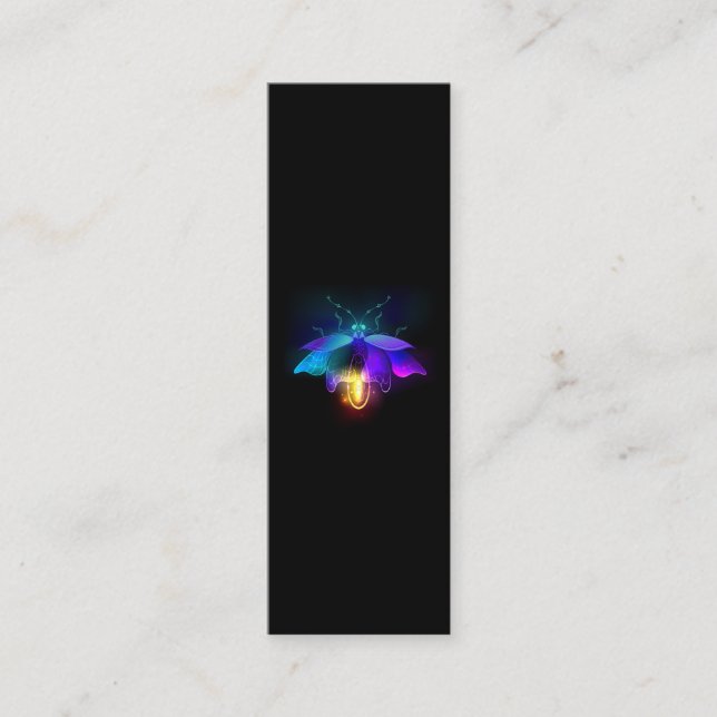 Cartão De Visita Mini Neon Firefly a preto (Frente)