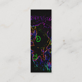 Cartão De Visita Mini Neon Glow Cat Bookmark