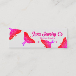 Cartão De Visita Mini Neon Mystical Luna Moth Jewelry Stud Business Card
