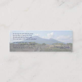 Cartão De Visita Mini "Nesse dia a terra…" marcador da poesia
