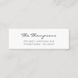 Cartão De Visita Mini Nome da Família de Script Elegante Moderno 09.