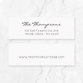 Cartão De Visita Mini Nome da Família de Script Elegante Moderno 09.