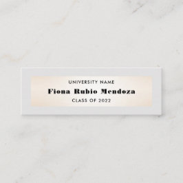 Cartão De Visita Mini Nome de Graduação Dourada da Cinza Chic de luxo In