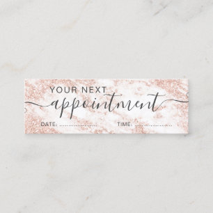 Cartão De Visita Mini nomeação cor-de-rosa do mármore do brilho do ou