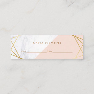 Cartão De Visita Mini Nomeação de mármore geométrica minimalista mod