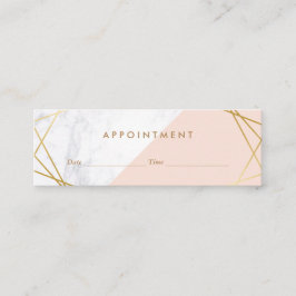 Cartão De Visita Mini Nomeação de mármore geométrica minimalista moderna