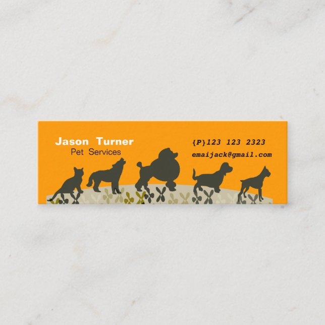 Cartão De Visita Mini Novos Veterinários do Pet Parade (Frente)