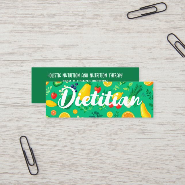 Cartão De Visita Mini Nutricionista Dietitiano (Frente/Verso In Situ)